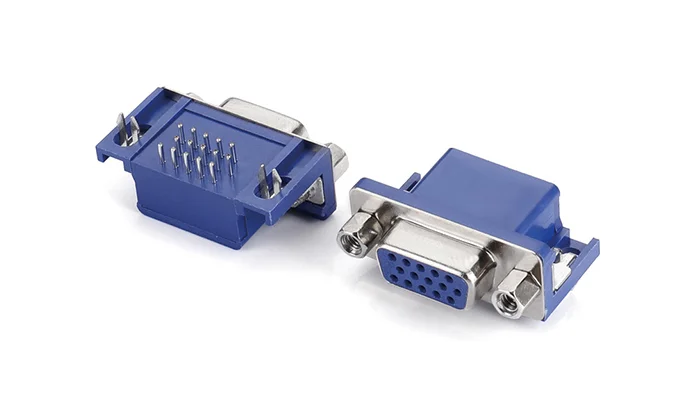 DSUB HD15 Steelmale Half gold Blue RivetLock4.75 Steel