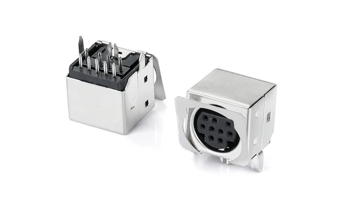 MiniDIN 9Pin WithS + ring Black