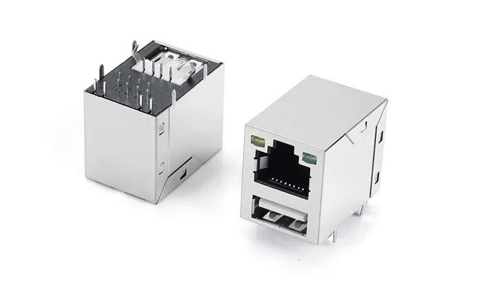 RJ USB2.0 Single stack LED YellowLeft GreenRight