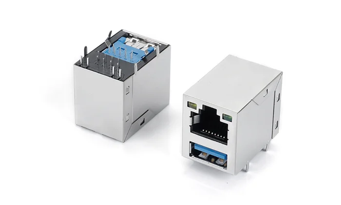 RJ USB3.0 Single stack LED YellowLeft GreenRight