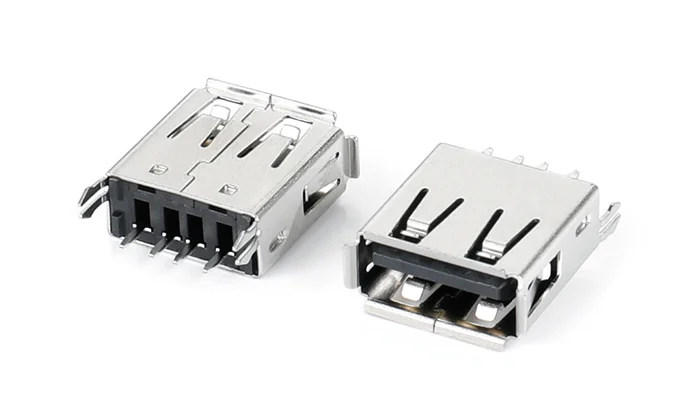 USB2.0 AF 180° Black Through hole H14.0