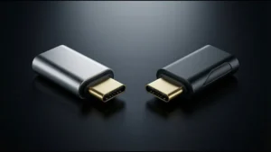 Side-by-side comparison of two USB-C connectors for protocol comparison