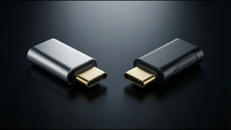 Side-by-side comparison of two USB-C connectors for protocol comparison