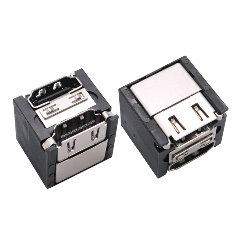 TWO LAYES HDMI FEMALE CONNECTOR 40V With locating peg – GSC-HDM-0003