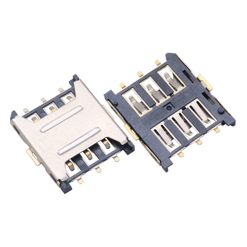 6PIN NANO SIM CARD PUSH PULL CONNECTOR CMD – GSC-NSM-0017