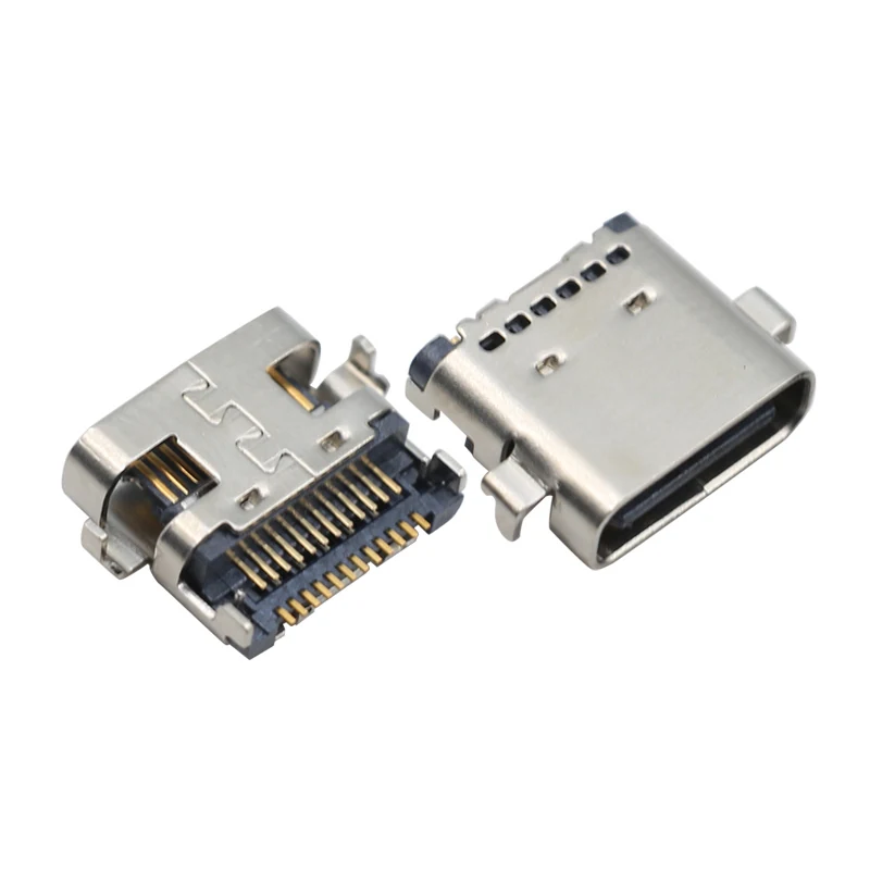 DOUBLE ROW 24Pin USB TYPE-C FEMALE CONNECTOR Mid-Mount CONN – GSC-TYP-0011