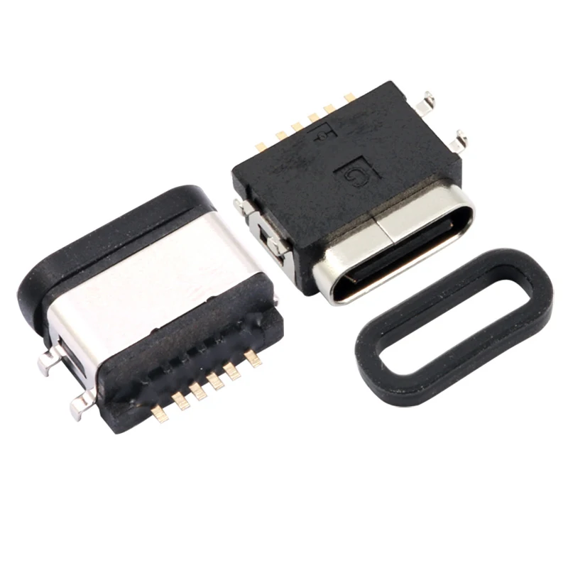 USB2.0 6PIN TYPE-C FEMALE WATERPROOF CONNECTOR SMD – GSC-TYP-0064