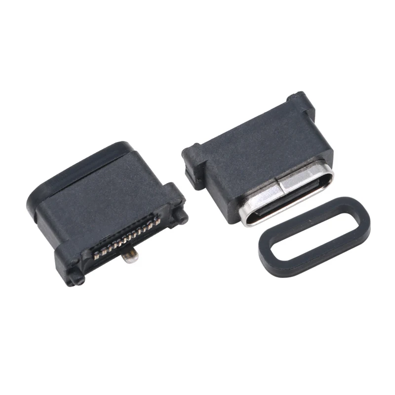 16Pin VERTICAL TYPE USB TYPE-C WATERPROOF FEMALE CONNECTOR SMT – GSC-TYP-0069