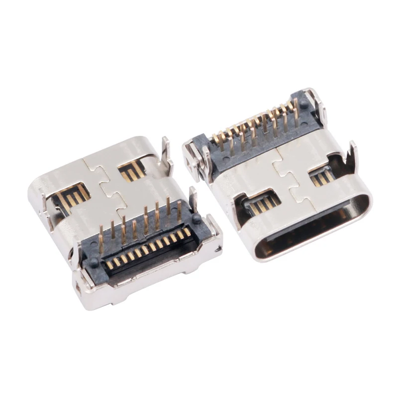 24pin TYPE-C USB3.1 FRONT INSERT AND BACK STICK 9.87 FEMALE CONNECTOR TOP-MOUNT SMT – GSC-TYP-0077