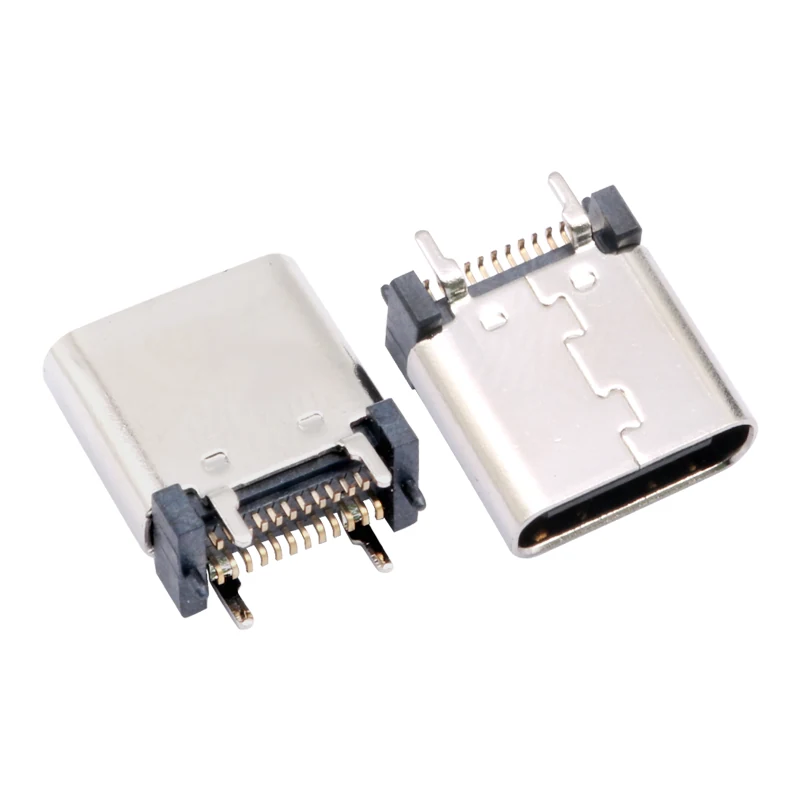 VERTICAL TYPE 24pin USB TYPE-C FEMALE CONNECTOR WITH LOCATING PEG SMT – GSC-TYP-0090