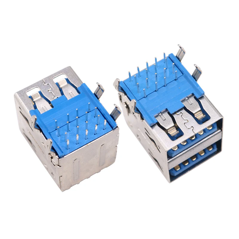 DOUBLE USB 3.0 AF90° FEMALE CONNECTOR SMD – GSC-USA-0024
