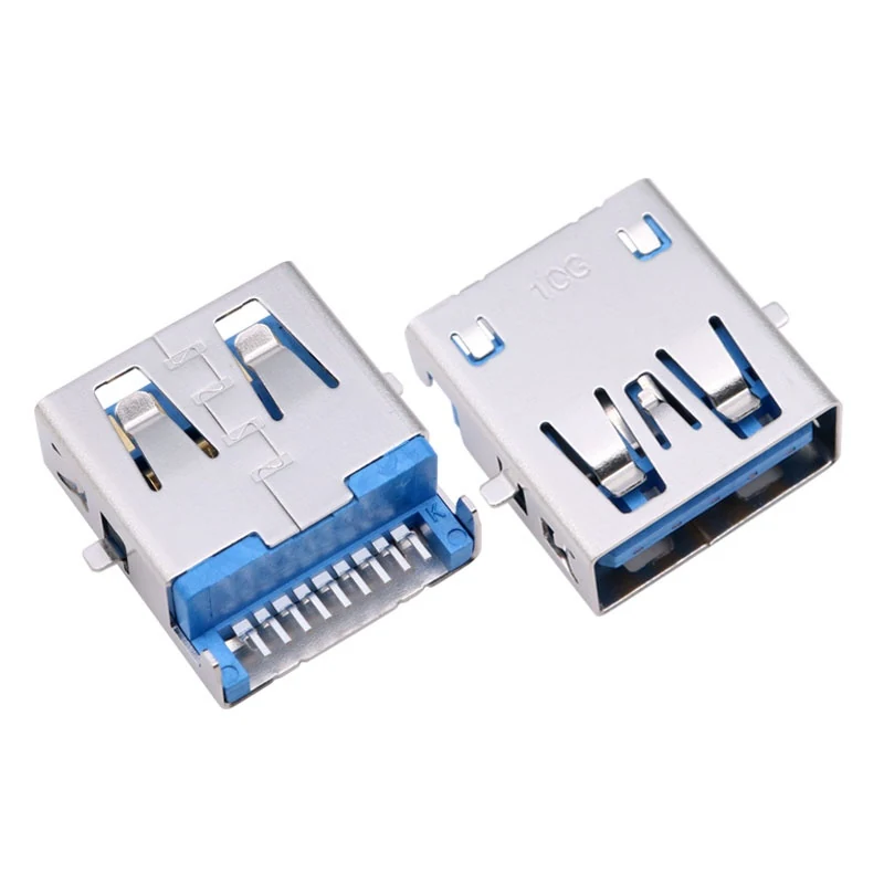 USB 3.1 Type-A Female 90° Mid-Mount SMT Connector 2.45H – 104016372